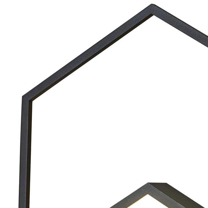 Mantra Kubick Hexagonal Black Dimmable Led Wall Light - 3000K