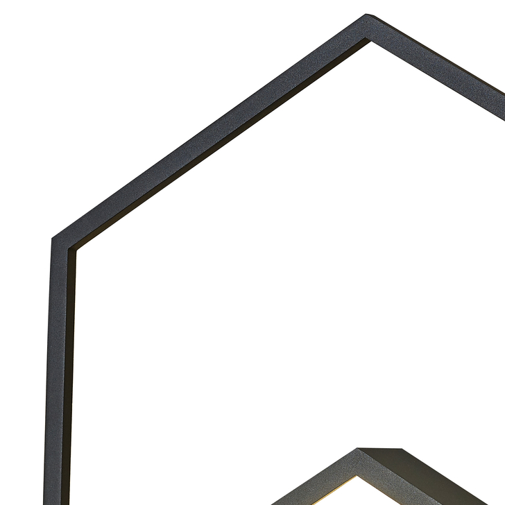 Mantra Kubick Hexagonal Black Led Wall Light - 3000K