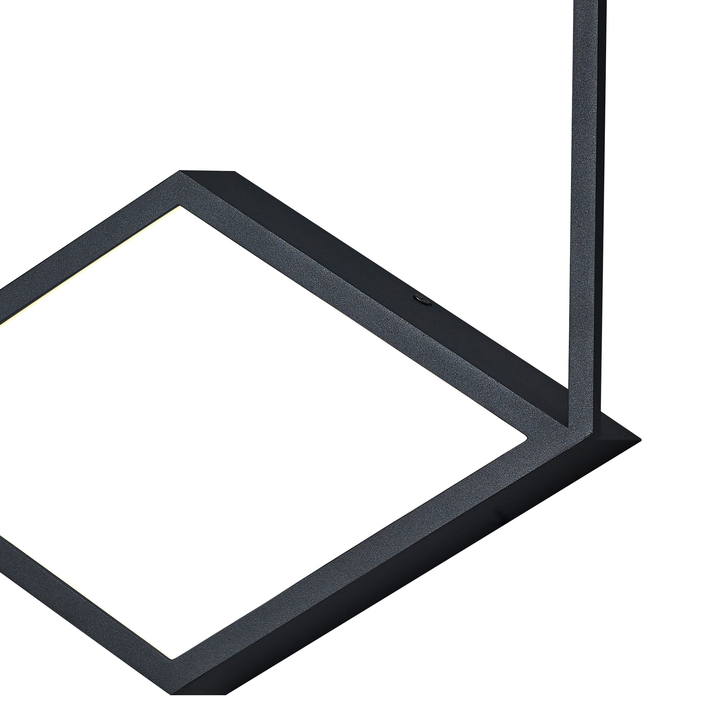 Mantra Kubick Large Hexagonal Black Led Wall Light - 3000K