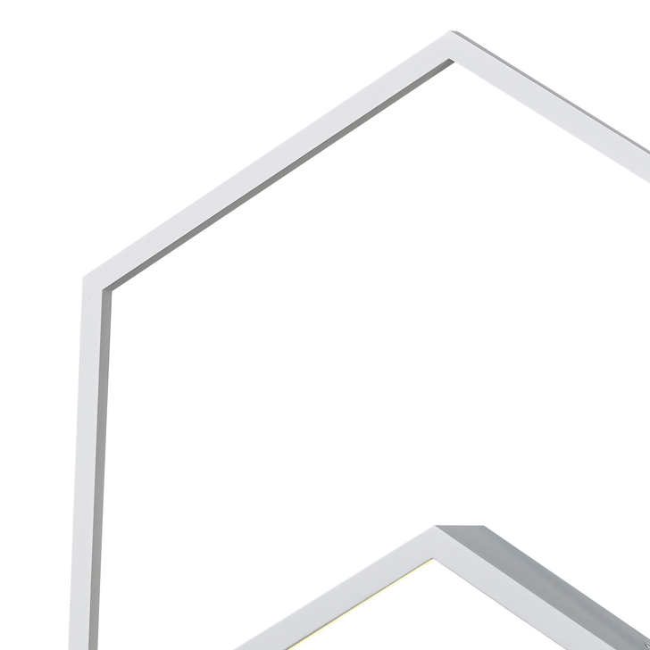 Mantra Kubick Large Hexagonal White Dimmable Led Wall Light - 3000K