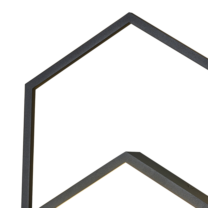 Mantra Kubick Small Hexagonal Black Dimmable Led Wall Light - 3000K