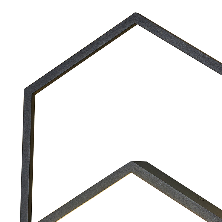 Mantra Kubick Small Hexagonal Black Led Wall Light - 3000K