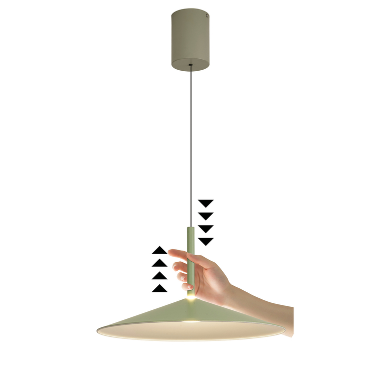 Mantra Large Calice Green/White Rise And Fall Led Pendant Light - 3000K - M7898