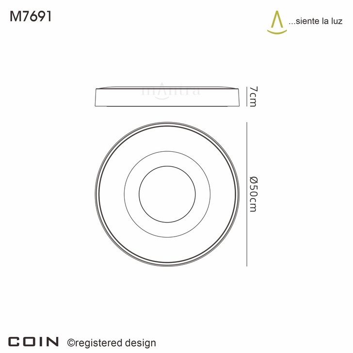 Mantra Large Coin 80W LED Round Ceiling Light Sand Brown