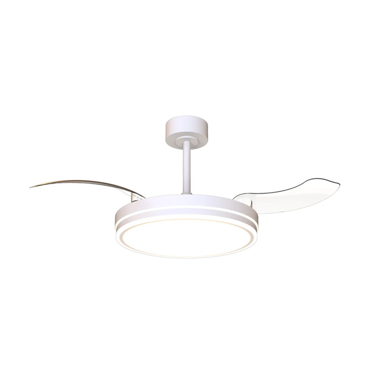 Mantra Luna M White Semi-Flush Led Ceiling Fan Light With Remote - 3000-5000K