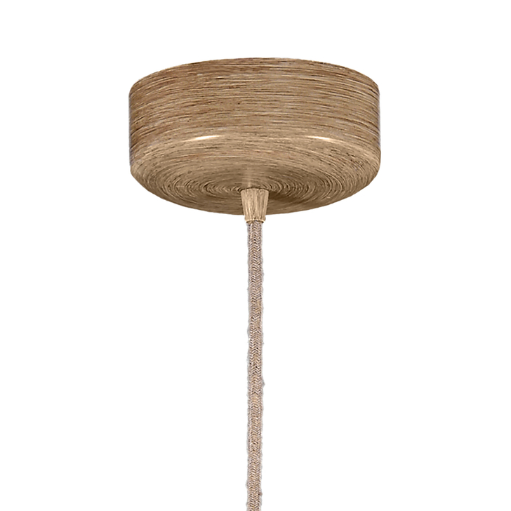 Mantra M6178 Sabina Imitation Wood Single Pendant Complete With Linen Shade