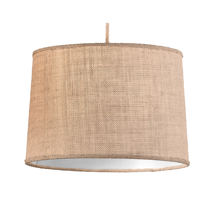 Mantra M6179 Sabina Imiatation Wood Single Pendant Complete With Linen Shade