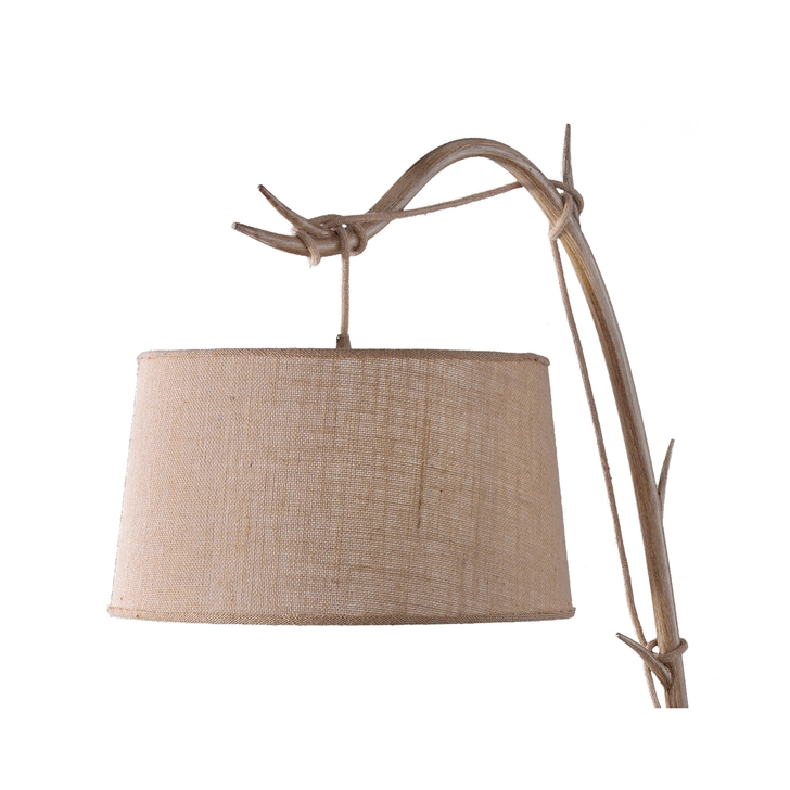 Mantra M6182 Sabina Imitation Wood Floor Lamp Compelte With Linen Shade