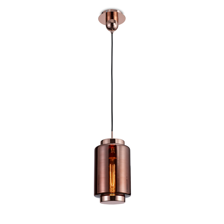 Mantra M6199 Jarras Copper/Rose Gold 20cm Round Glass Pendant