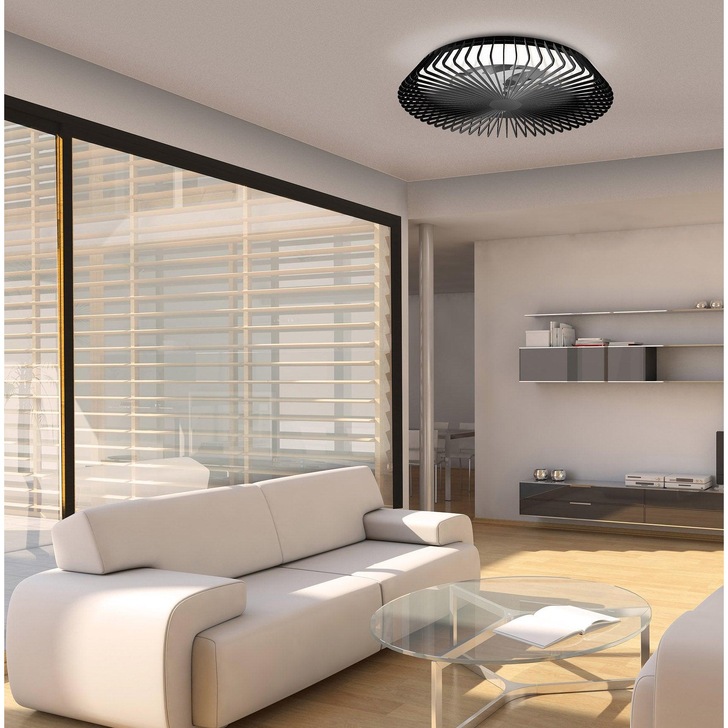 Mantra M7121 Himalaya Black Ceiling Fan Light C/W Remote Control