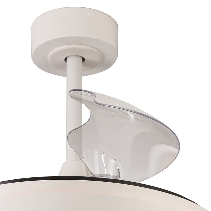 Mantra Mistral Large White Suspended Led Ceiling Fan Light Complete With Remote Control - 2700K - 5000K