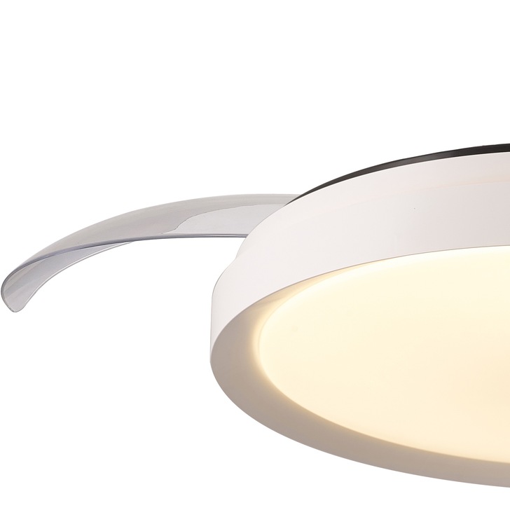 Mantra Mistral Large White Suspended Led Ceiling Fan Light Complete With Remote Control - 2700K - 5000K