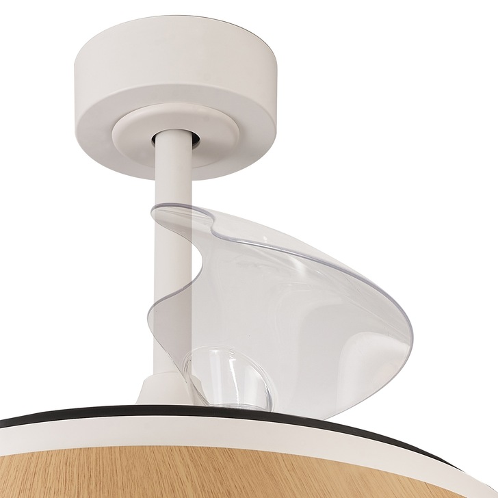 Mantra Mistral Large Wood Effect Suspended Led Ceiling Fan Light Complete With Remote Control - 2700K - 5000K