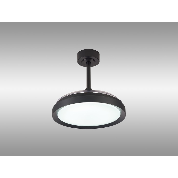 Mantra Mistral Mini Black Suspended Led Ceiling Fan Light Complete With Remote Control - 2700K - 5000K