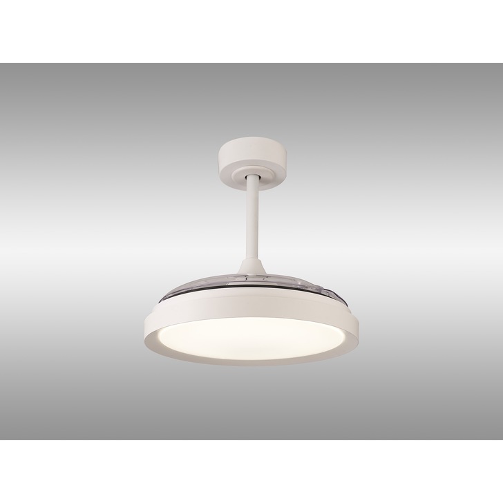 Mantra Mistral Mini White Suspended Led Ceiling Fan Light Complete With Remote Control - 2700K - 5000K