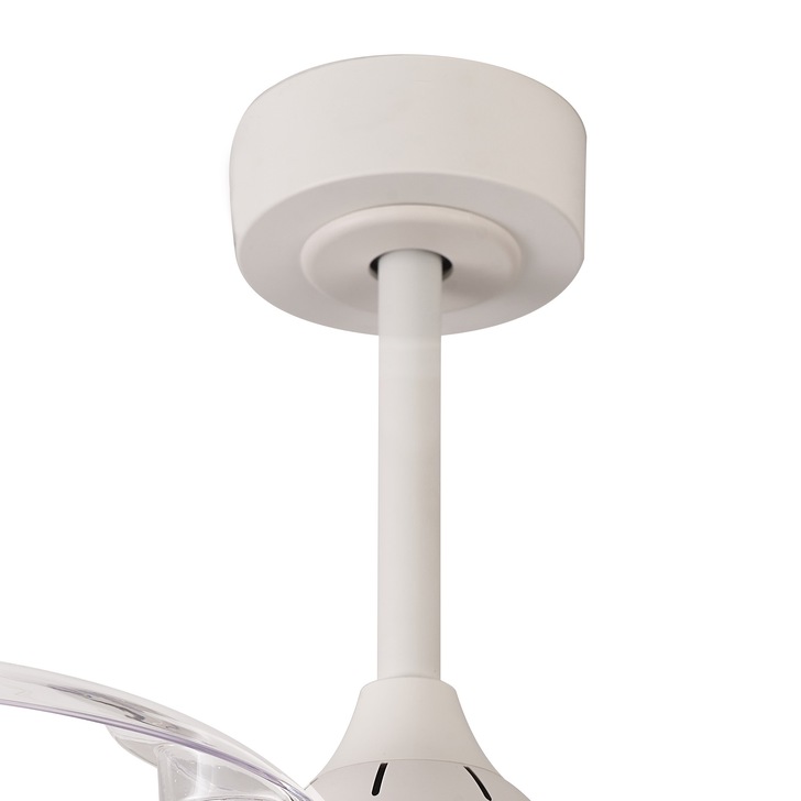 Mantra Mistral Mini White Suspended Led Ceiling Fan Light Complete With Remote Control - 2700K - 5000K