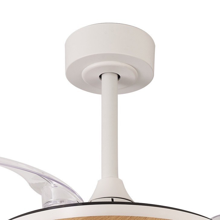 Mantra Mistral Mini Wood Effect Suspended Led Ceiling Fan Light Complete With Remote Control - 2700K - 5000K