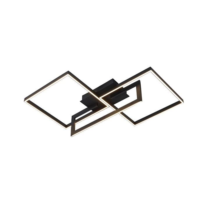 Mantra Mural LED Rectangular Flush Ceiling Light Matt Black - 3000K