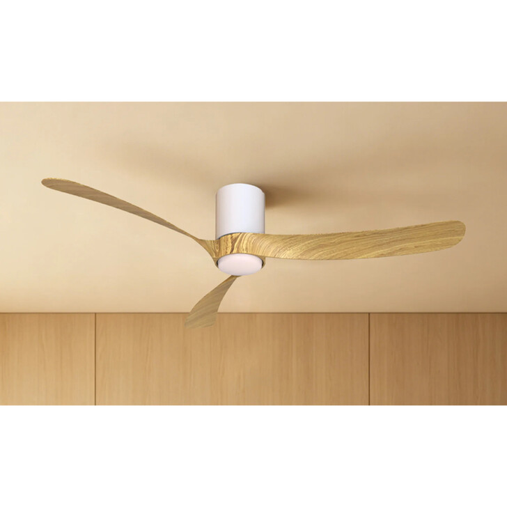 Mantra Nemo II L Large Wood And White Led Ceiling Fan Light C/W Remote Control - 3000K - 5000K