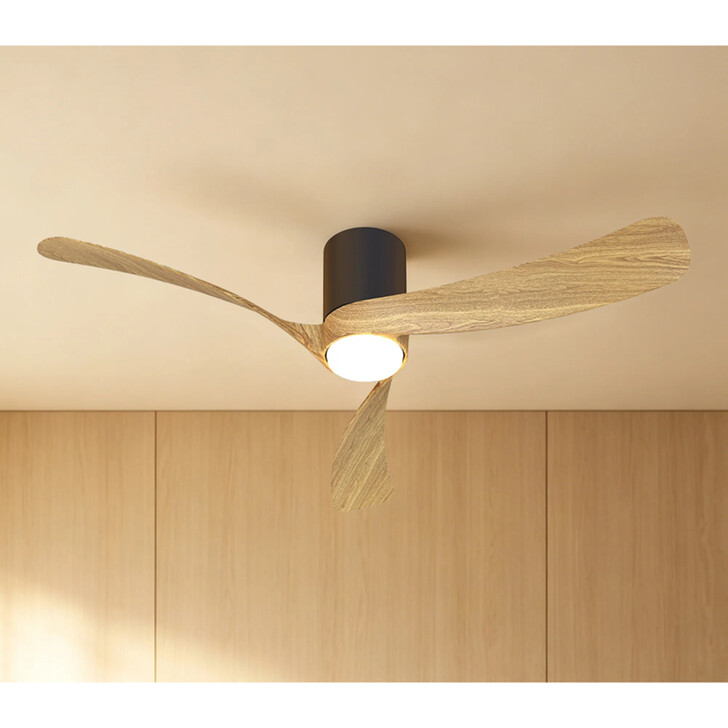 Mantra Nemo II M Black And Wood Led Ceiling Fan Light Complete With Remote - 3000-5000K