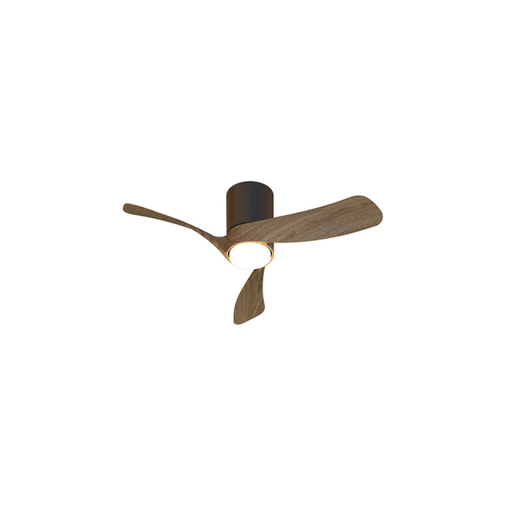Mantra Nemo II XS Walnut And Black Led Ceiling Fan Light C/W Remote Control - 3000K - 5000K