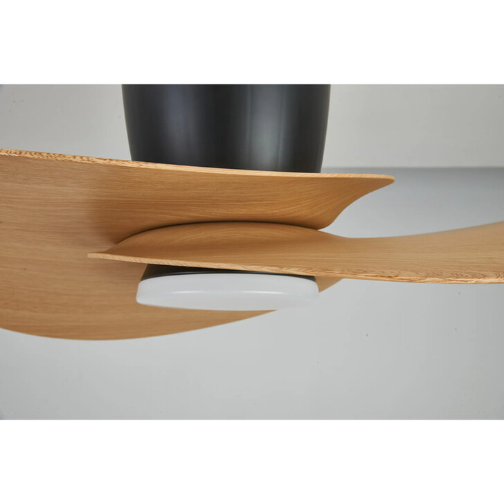 Mantra Nenufar Black And Wood Led Ceiling Fan Light Complete With Remote - 3000-5000K