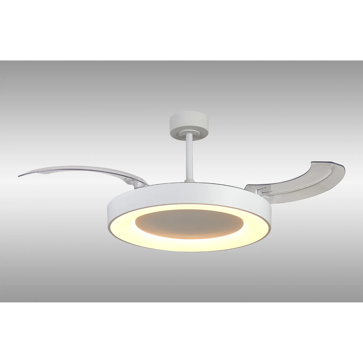 Mantra Niseko Fan L 62cm 40W LED Dimmable Ceiling Light With Built-In 40W DC Fan: 2700-5000K Remote Control: 4400lm: White