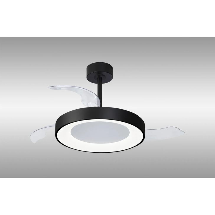 Mantra Niseko Fan M 49cm 50W LED Dimmable Ceiling Light With Built-In 30W DC Fan: 2700-5000K Remote Control: 5500lm: Black