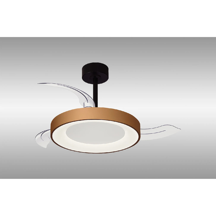 Mantra Niseko Fan S 40cm 45W LED Dimmable Ceiling Light With Built-In 25W DC Fan: 2700-5000K Remote Control: 5000lm: Gold/Black