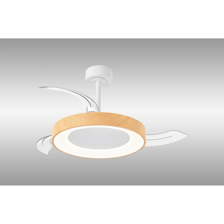 Mantra Niseko Fan S 40cm 45W LED Dimmable Ceiling Light With Built-In 25W DC Fan: 2700-5000K Remote Control: 5000lm: Wood