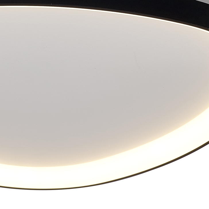 Mantra Niseko II 61cm Led Black Triangular Flush Led Ceiling Light In White Complete With Remote Control & App - 2700K-6000K