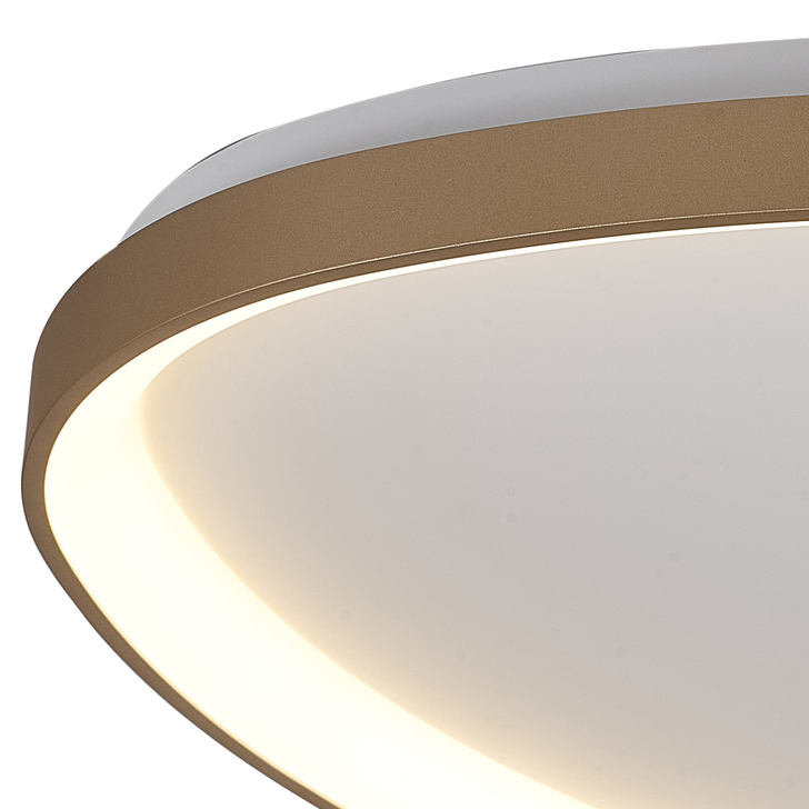 Mantra Niseko II 61cm Led Gold Triangular Flush Led Ceiling Light In White Complete With Remote Control & App - 2700K-6000K