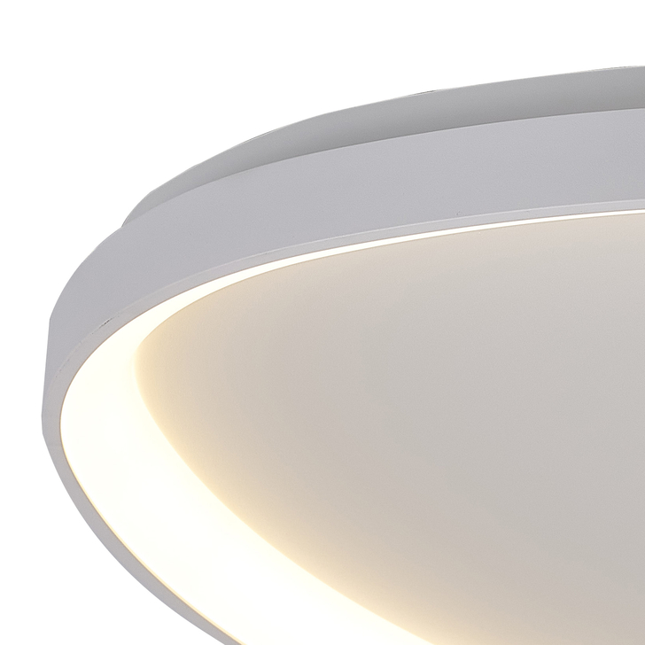 Mantra Niseko II 61cm Led White Triangular Flush Led Ceiling Light In White Complete With Remote Control & App - 2700K-6000K