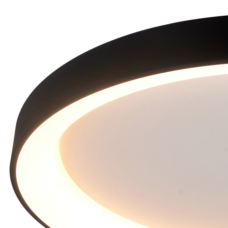 Mantra Niseko II Extra Large 90cm LED Black Flush Ring Ceiling Light Complete With Remote Control & App - 2700K-6000K Tuneable