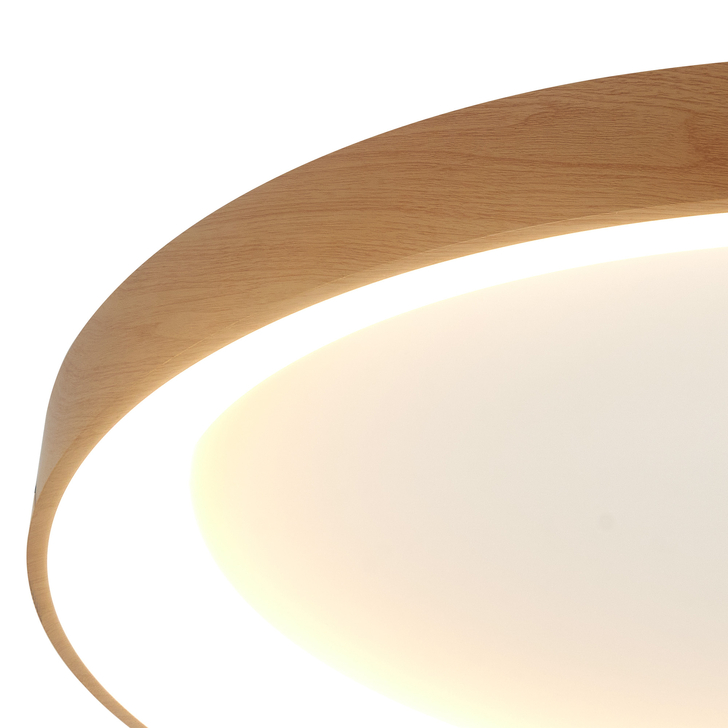 Mantra Niseko II Extra Large 90cm LED Wood Flush Ring Ceiling Light Complete With Remote Control & App - 2700K-6000K Tuneable