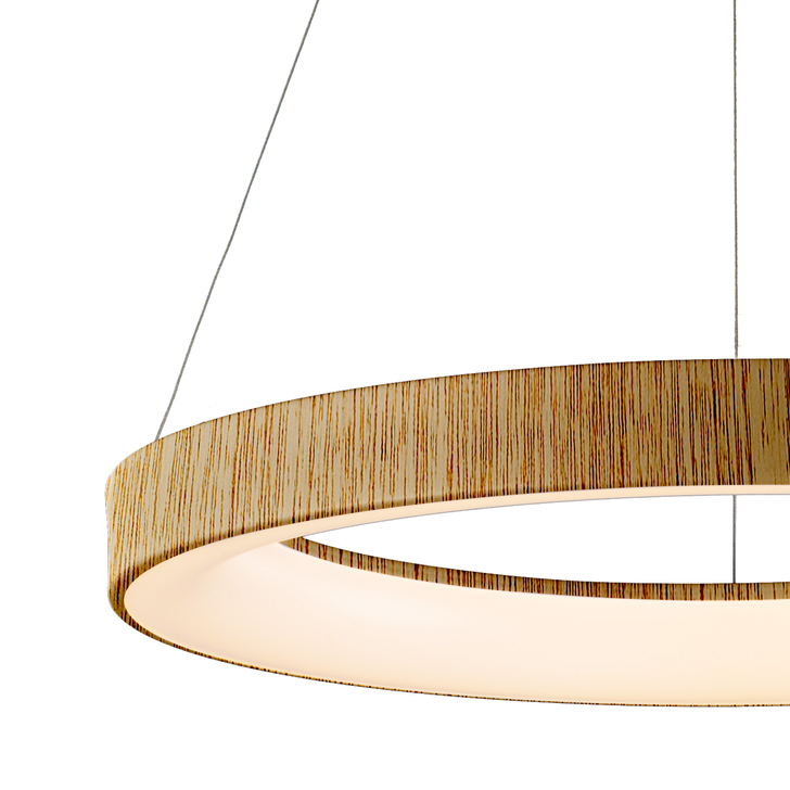 Mantra Niseko II Extra Large 90cm LED Wood Ring Pendant Complete With Remote Control & App - 2700K-6000K Tuneable