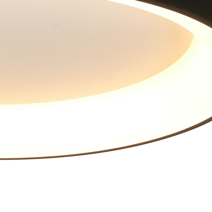 Mantra Niseko II Large 65cm LED Black Flush Ring Ceiling Light Complete With Remote Control & App - 2700K-6000K Tuneable