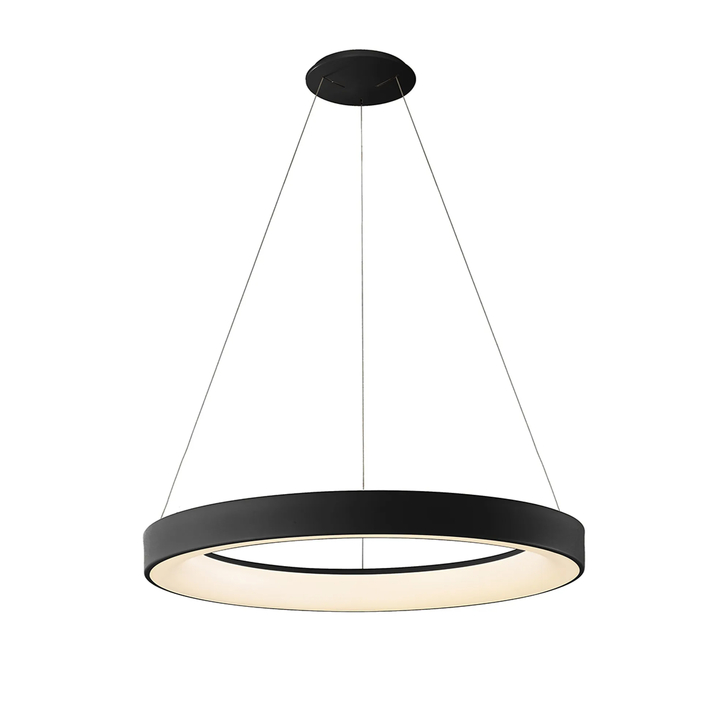 Mantra Niseko II Large 65cm LED Black Ring Pendant Complete With Remote Control & App - 2700K-6000K Tuneable