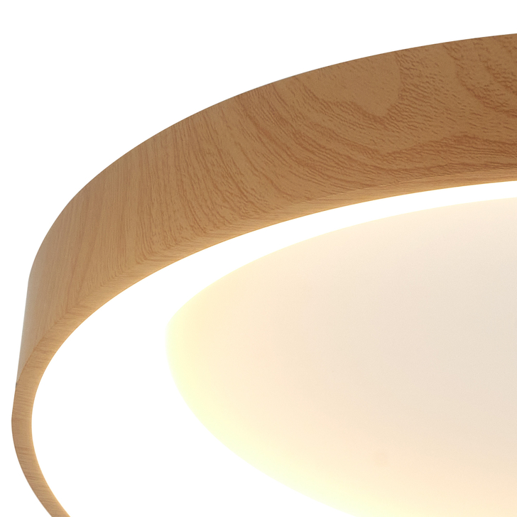 Mantra Niseko II Large 65cm LED Wood Flush Ring Ceiling Light Complete With Remote Control & App - 2700K-6000K Tuneable