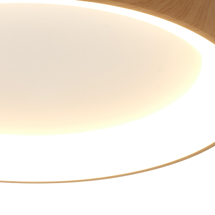 Mantra Niseko II Large 65cm LED Wood Flush Ring Ceiling Light Complete With Remote Control & App - 2700K-6000K Tuneable