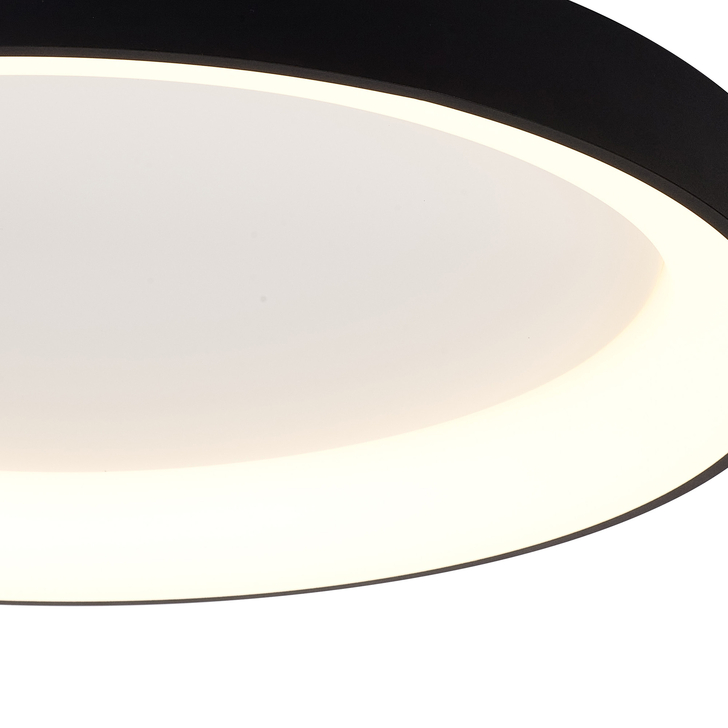 Mantra Niseko II Large 78cm LED Black Flush Ring Ceiling Light Complete With Remote Control & App - 2700K-6000K Tuneable