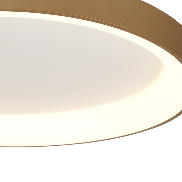 Mantra Niseko II Large 78cm LED Gold Flush Ring Ceiling Light Complete With Remote Control & App - 2700K-6000K Tuneable