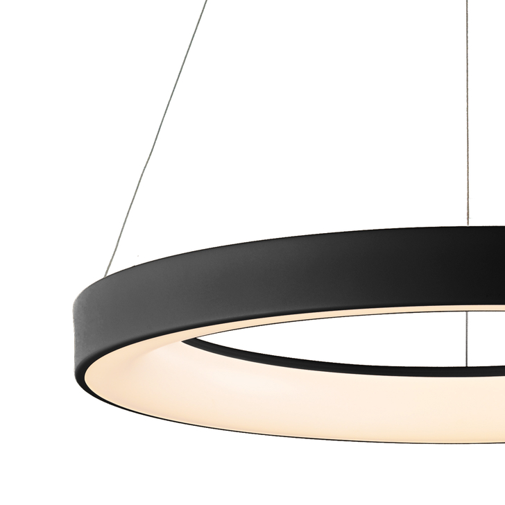 Mantra Niseko II Medium 50cm LED Black Ring Pendant Complete With Remote Control & App - 2700K-6000K Tuneable