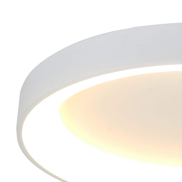 Mantra Niseko II Medium 50cm LED White Flush Ring Ceiling Light Complete With Remote Control & App - 2700K-6000K Tuneable