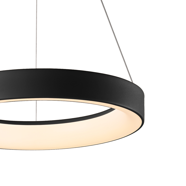 Mantra Niseko II Small 38cm LED Black Ring Pendant Complete With Remote Control & App - 2700K-6000K Tuneable