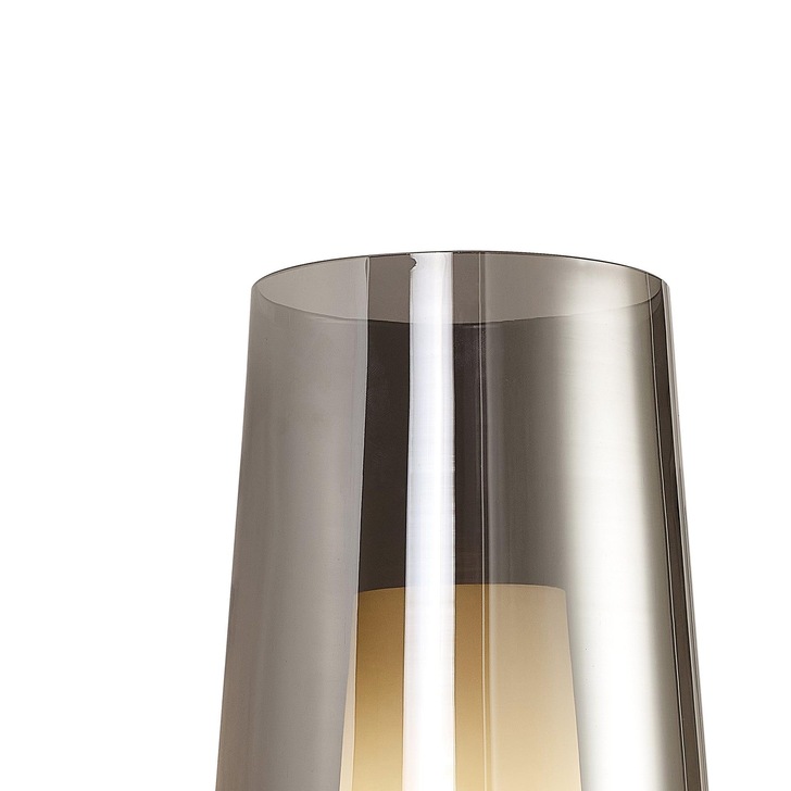 Mantra Nora Black Single Wall Light With Smoked Glass, Frosted Inner And Marble Detailing