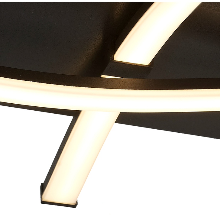 Mantra Nur Brown Oxide Frosted Flush Wavy Led Ceiling Light - 2800K