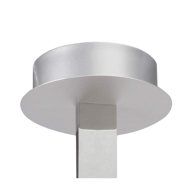 Mantra Nur Silver/Frosted Large Semi Flush Ring Dimmable Led Ceiling Light - 3000K