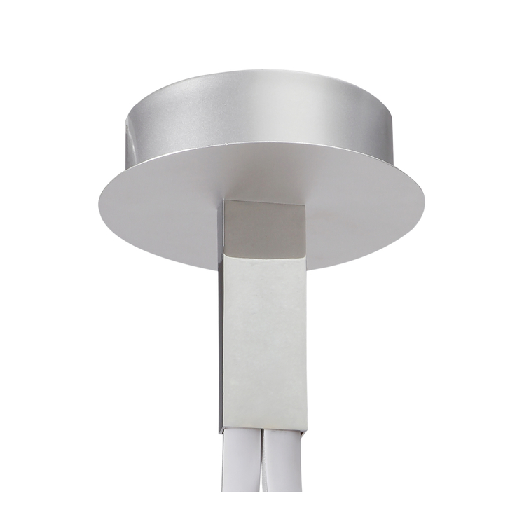 Mantra Nur Silver/Frosted Large Semi Flush Ring Led Ceiling Light - 3000K