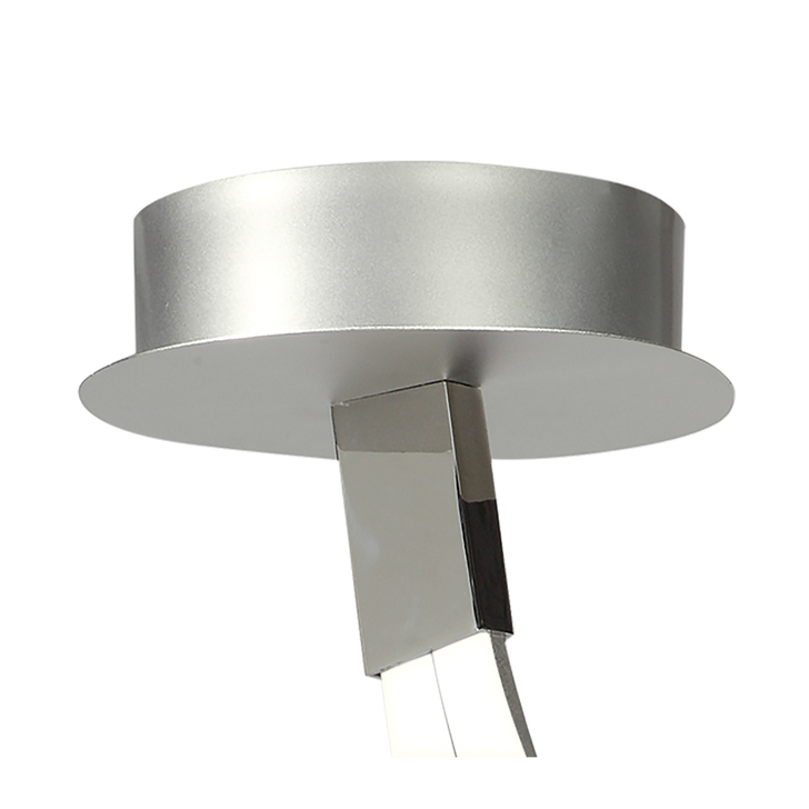 Mantra Nur Silver/Frosted Large Twin Spiral Semi Flush Dimmable Led Ceiling Light - 3000K